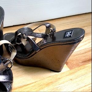 D&G platform wedged heeled strapped sandals
